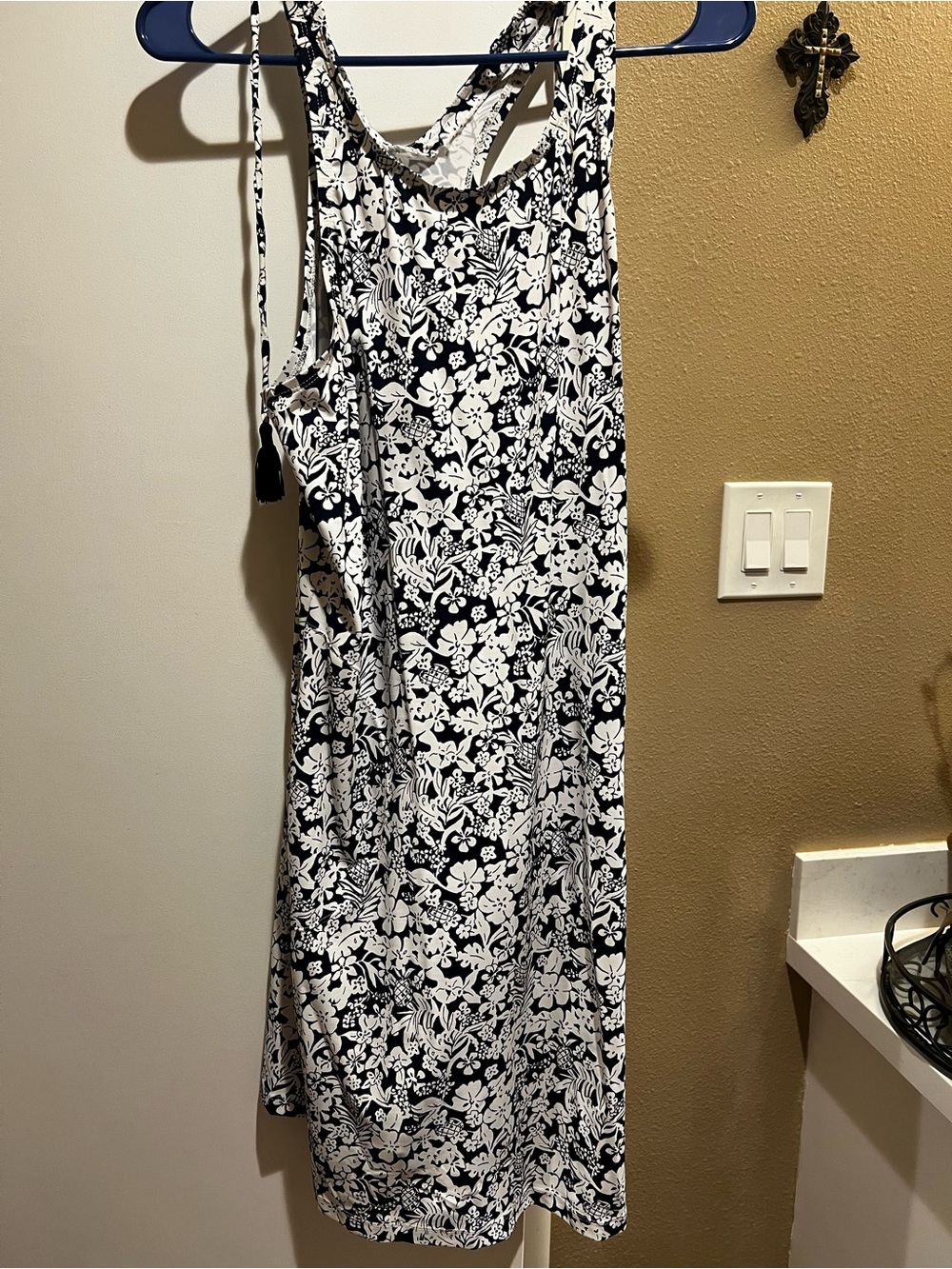 Tommy Bahama Navy & White Floral Midi Dress